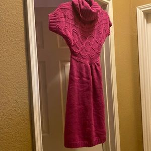 Say What Small Barbie Pink short sleeve Knitted knee length sweater dress